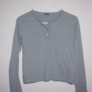 brandy melville seafoam green button long sleeve